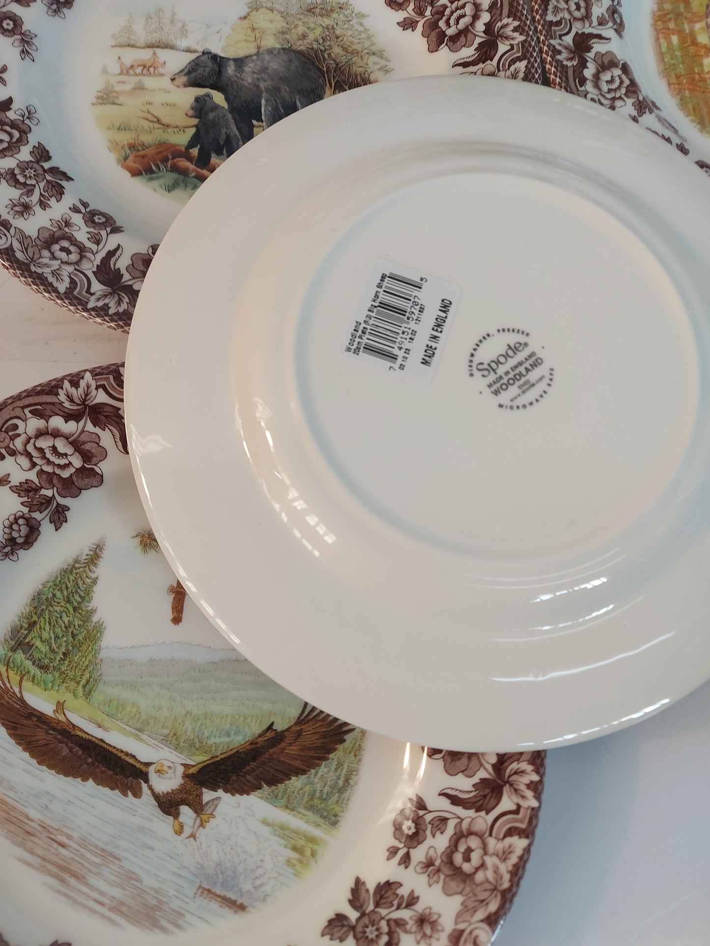 Spode Woodland Salad Plates Set of 6- 3 UNIQUE Animals+ 3 Birds -4033-