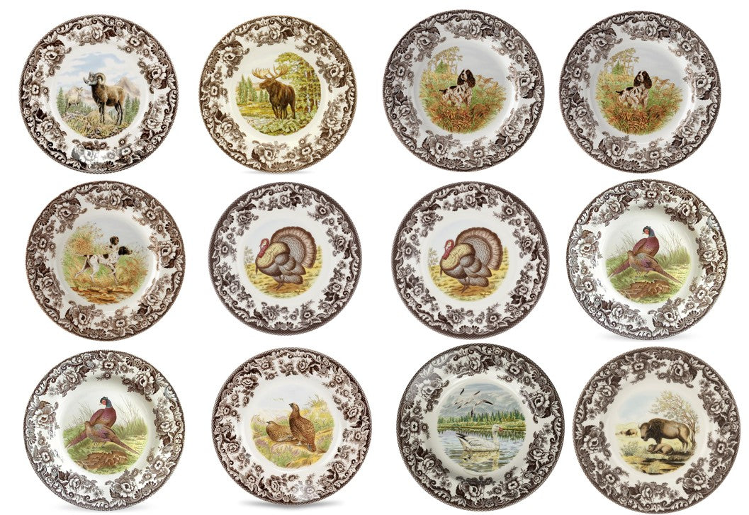 Spode Woodland Set Of 12 Dinner Plates- style 3677