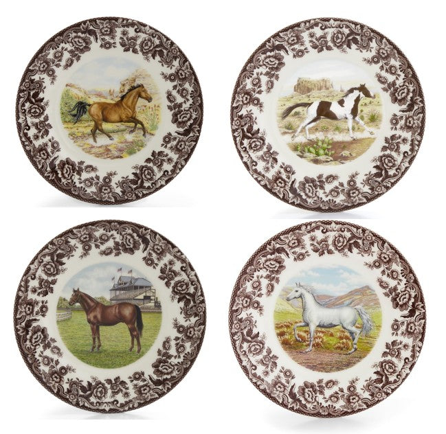 Spode Woodland4 pk dinners- 4 different horses ---3722---ltd quan