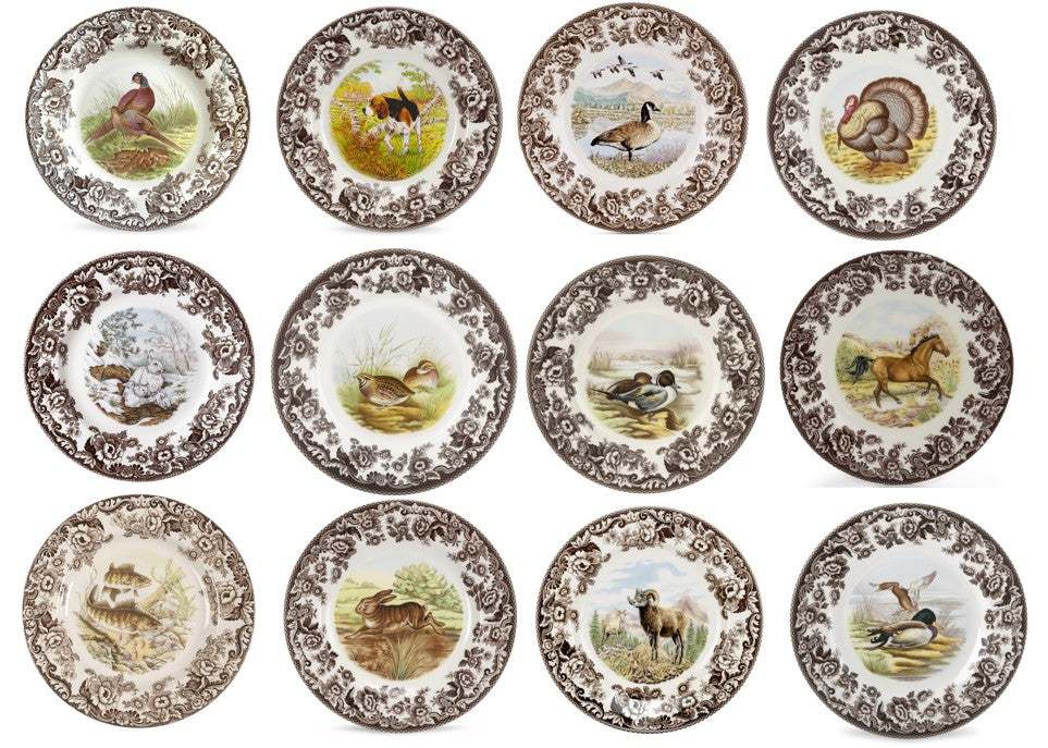 Spode Woodland Set Of 12 salad Plates 12 designs-3727