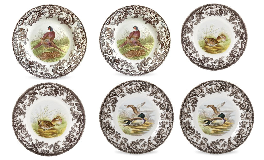 Spode Woodland 6 pk luncheon plates ---3731