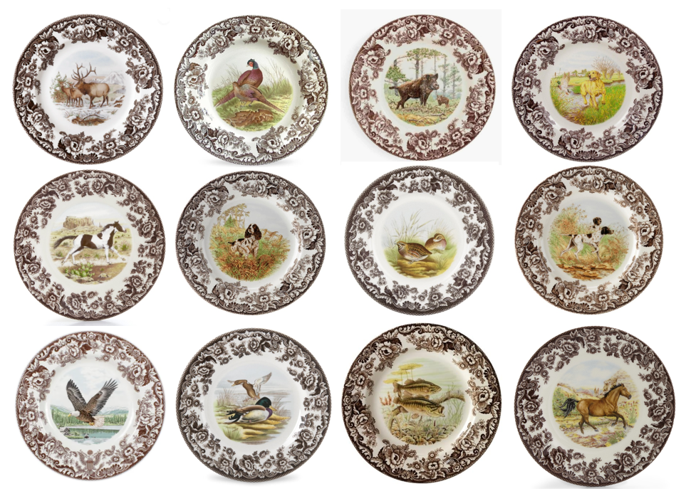 Spode Woodland Set Of 12 Salad Plates 12 designs 3776