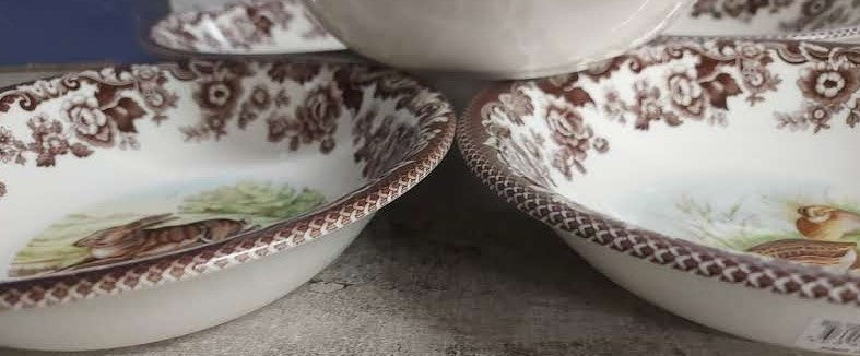 Spode Woodland set of 5 X 8" ascot bowls 5 unique designs Land/Sea/air- price cut