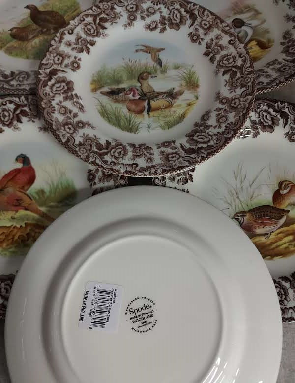 Spode Woodland Salad Plates Set of 6- 6 UNIQUE Birds