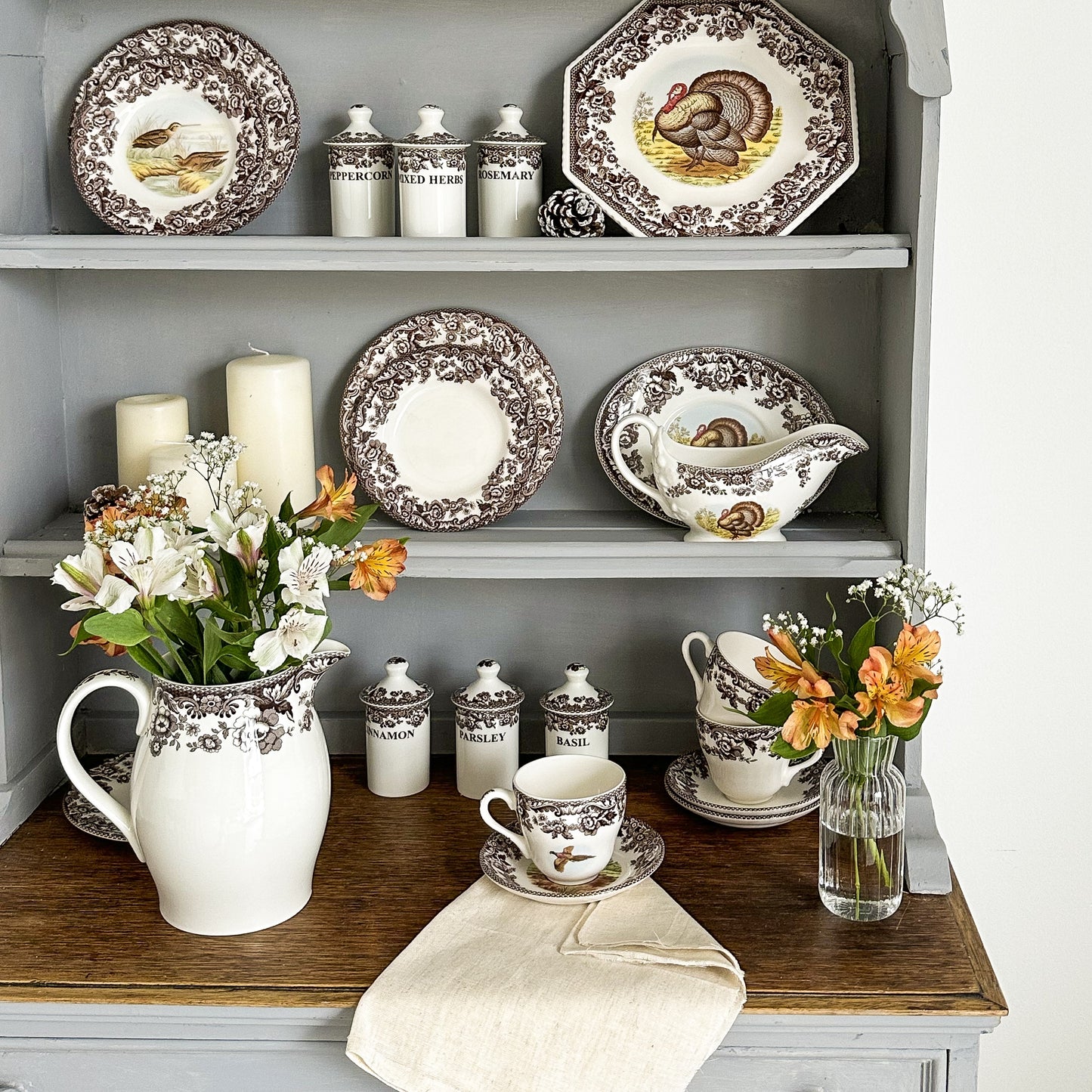 Spode Delamere set of 8 dinner plates