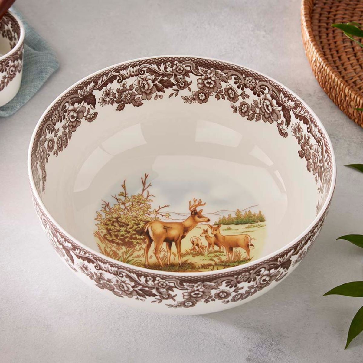 Spode Woodland 9.75" Round Salad Bowl (Deer)