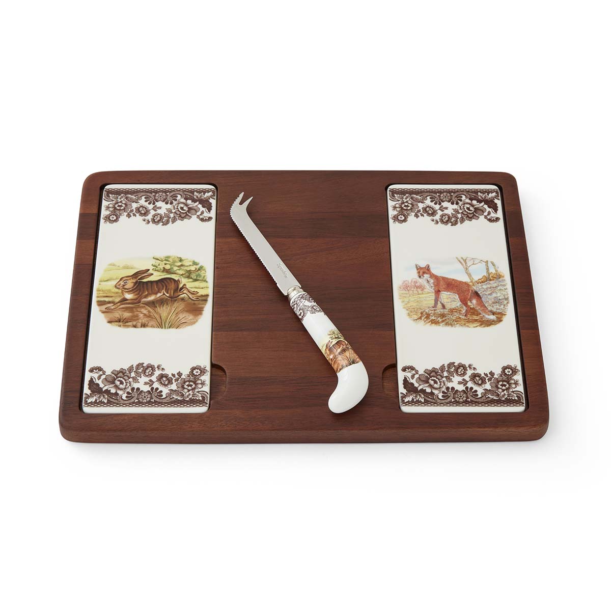 Spode Woodland Cheese Board & Knife, Fox & Rabbit