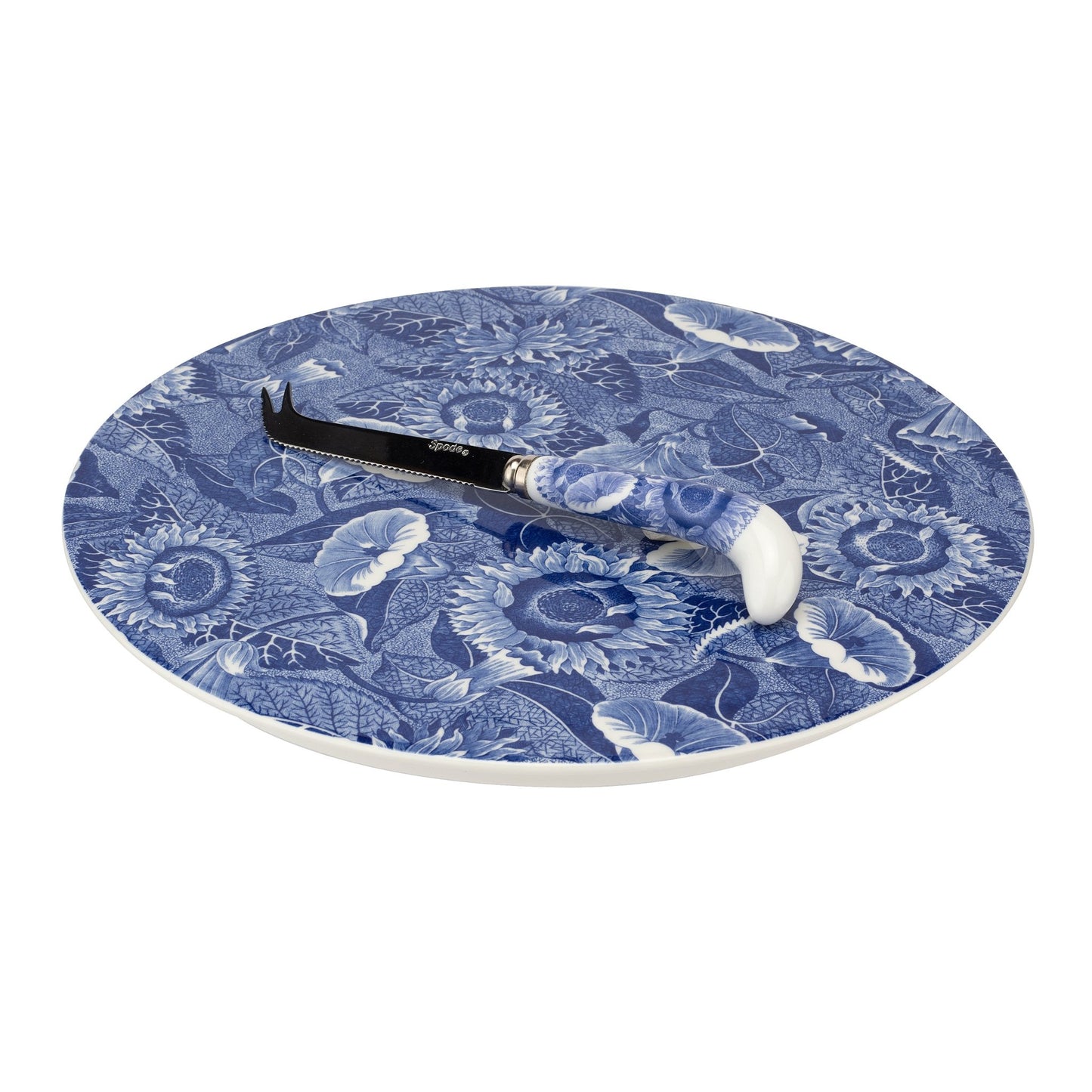 Deal- Spode Blue Room Sunflower Cheese plate and knife - Shoppedeals