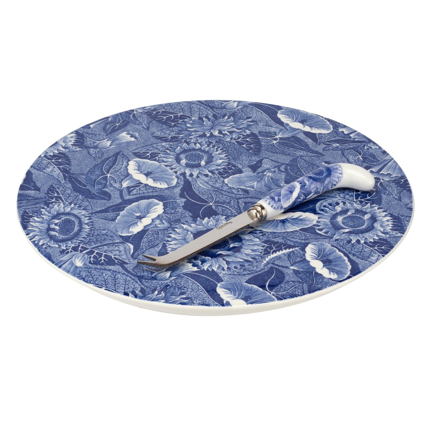 Deal- Spode Blue Room Sunflower Cheese plate and knife - Shoppedeals