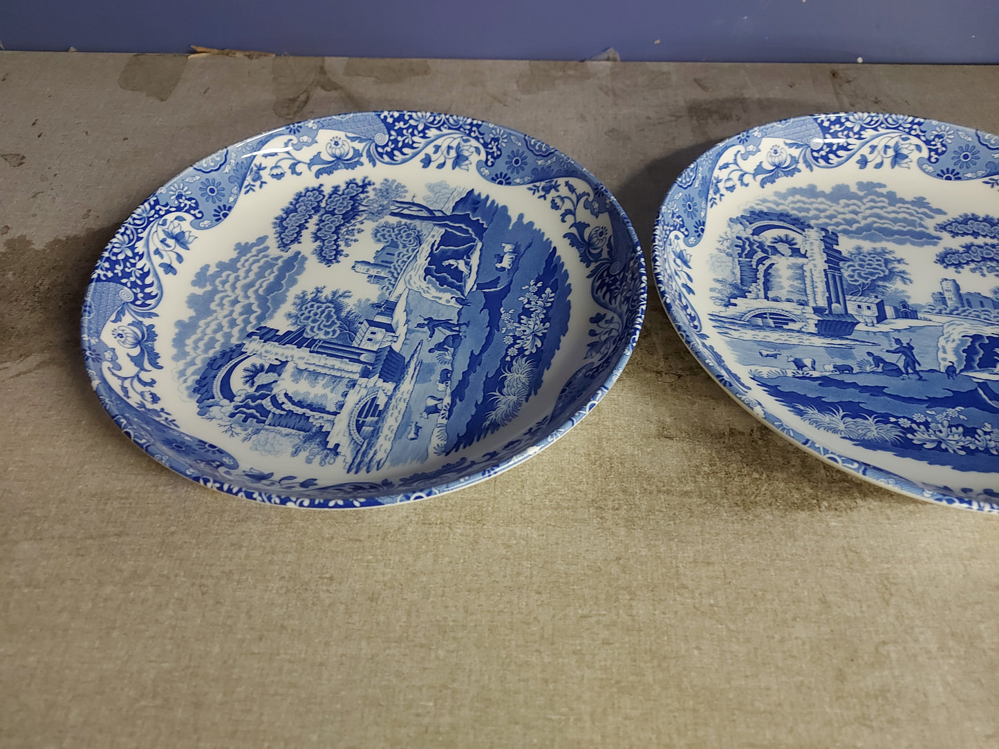 Spode Blue Italian 9" individual pasta bowls Set of 4