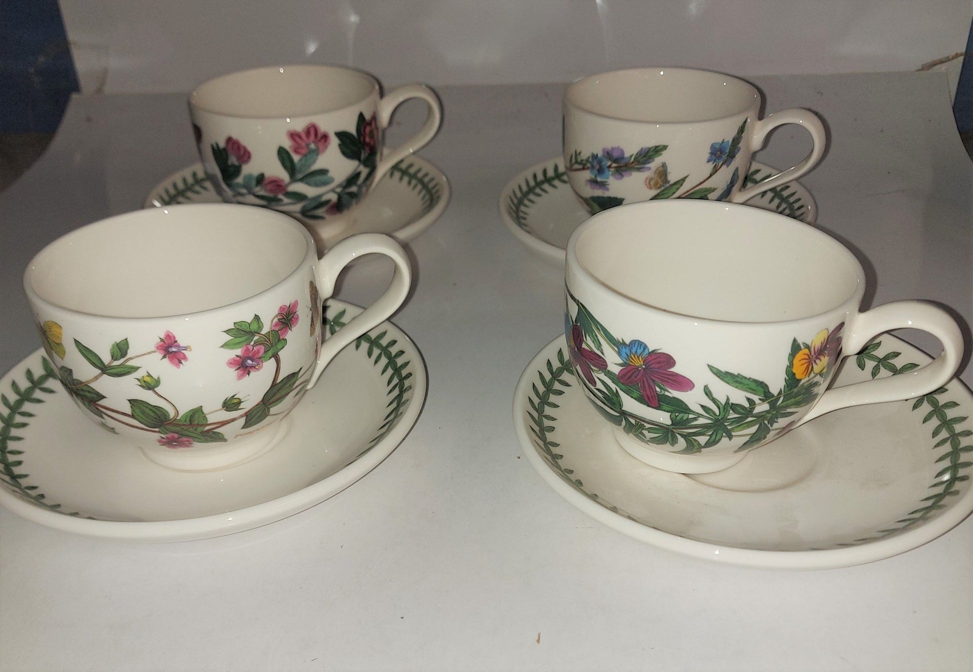 Portmeirion Botanic Garden Set Of 4 teacups and saucers - Shoppedeals