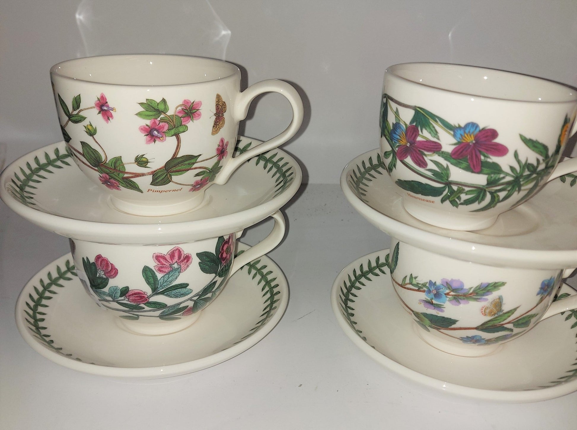 Portmeirion Botanic Garden Set Of 4 teacups and saucers - Shoppedeals