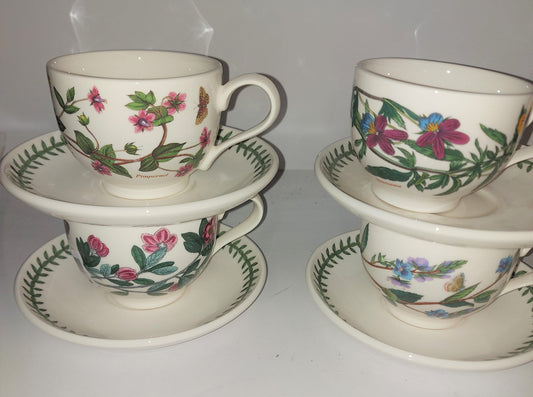 Portmeirion Botanic Garden Set Of 4 teacups and saucers - Shoppedeals