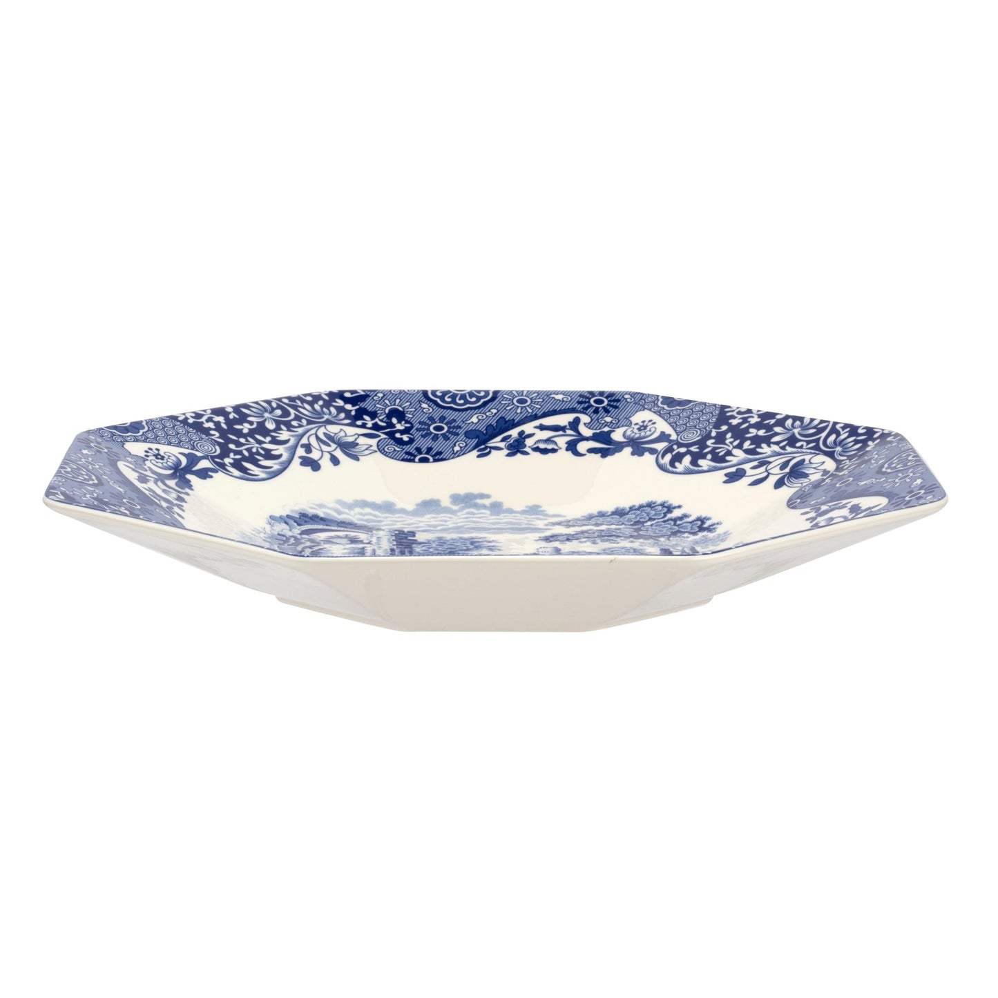 Spode Blue Italian 14" Octagonal Platter - Shoppedeals