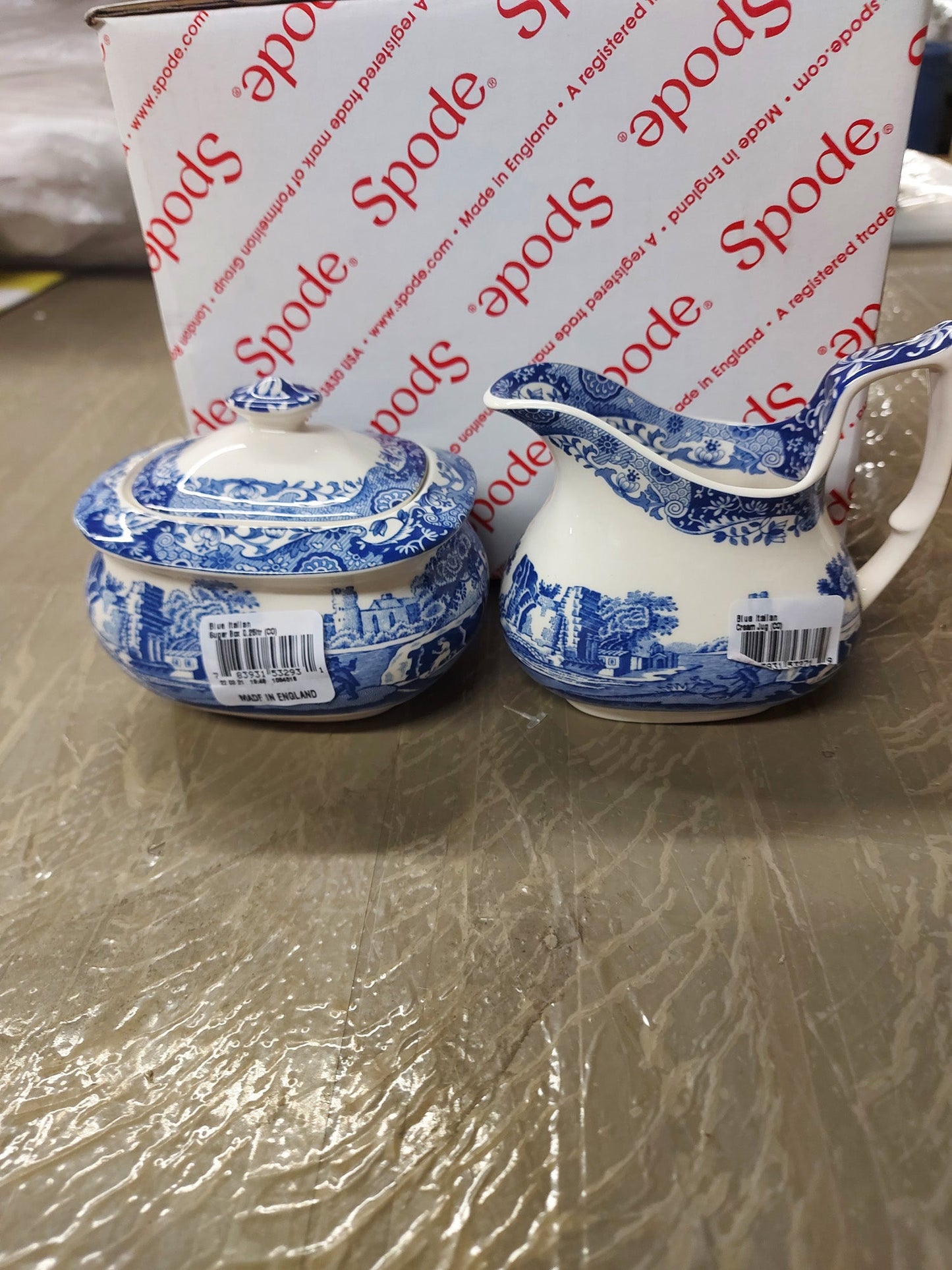 Spode Blue Italian Covered Sugar - Shoppedeals