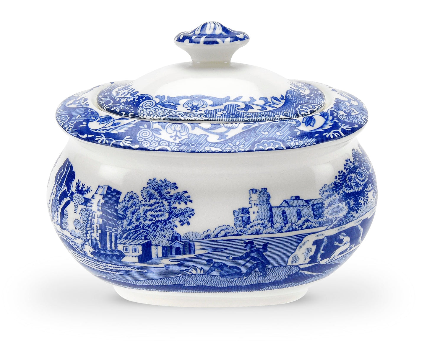 Spode Blue Italian Covered Sugar - Shoppedeals