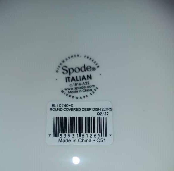 Spode Blue Italian Round Covered 2 Qt Deep Dish - Shoppedeals
