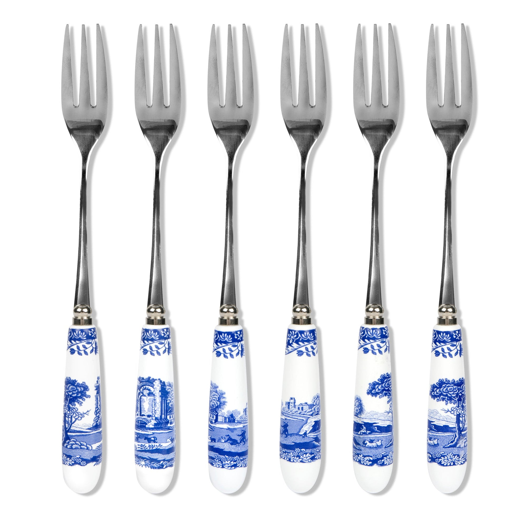 Spode Blue Italian Set Of 6 Pastry Forks - Shoppedeals