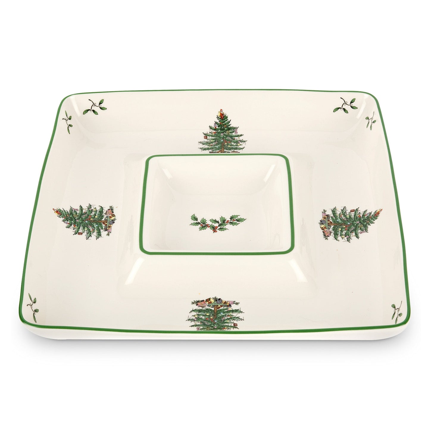 Spode Christmas Tree Chip And Dip- - Shoppedeals