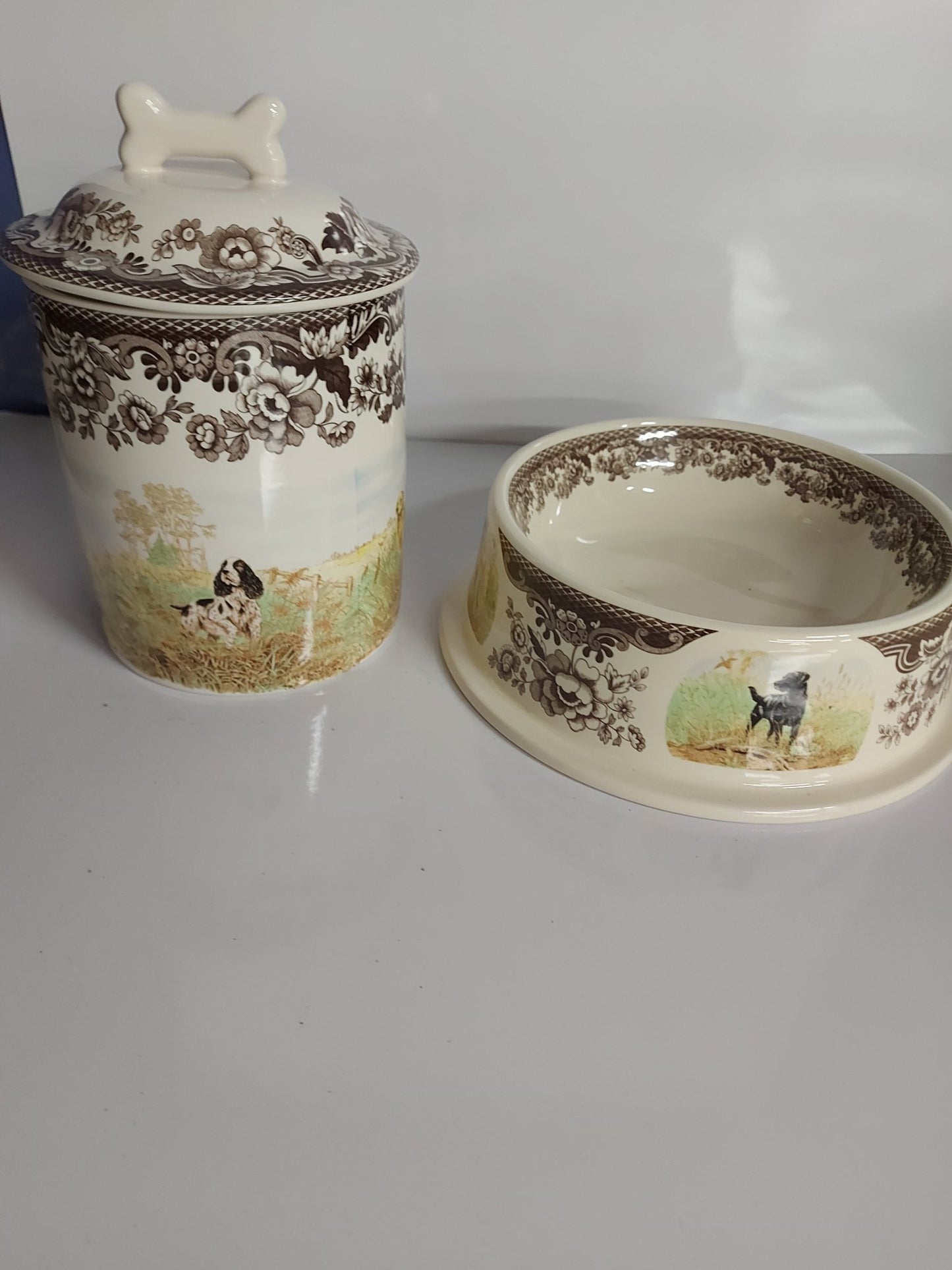 Spode Woodland 8.5" Pet Bowl+ Treat Jar***special Offer*** - Shoppedeals