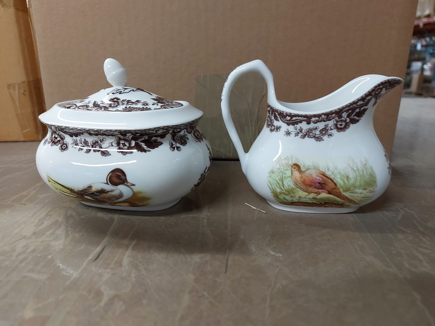 Spode Woodland Covered Sugar and creamer- - Shoppedeals