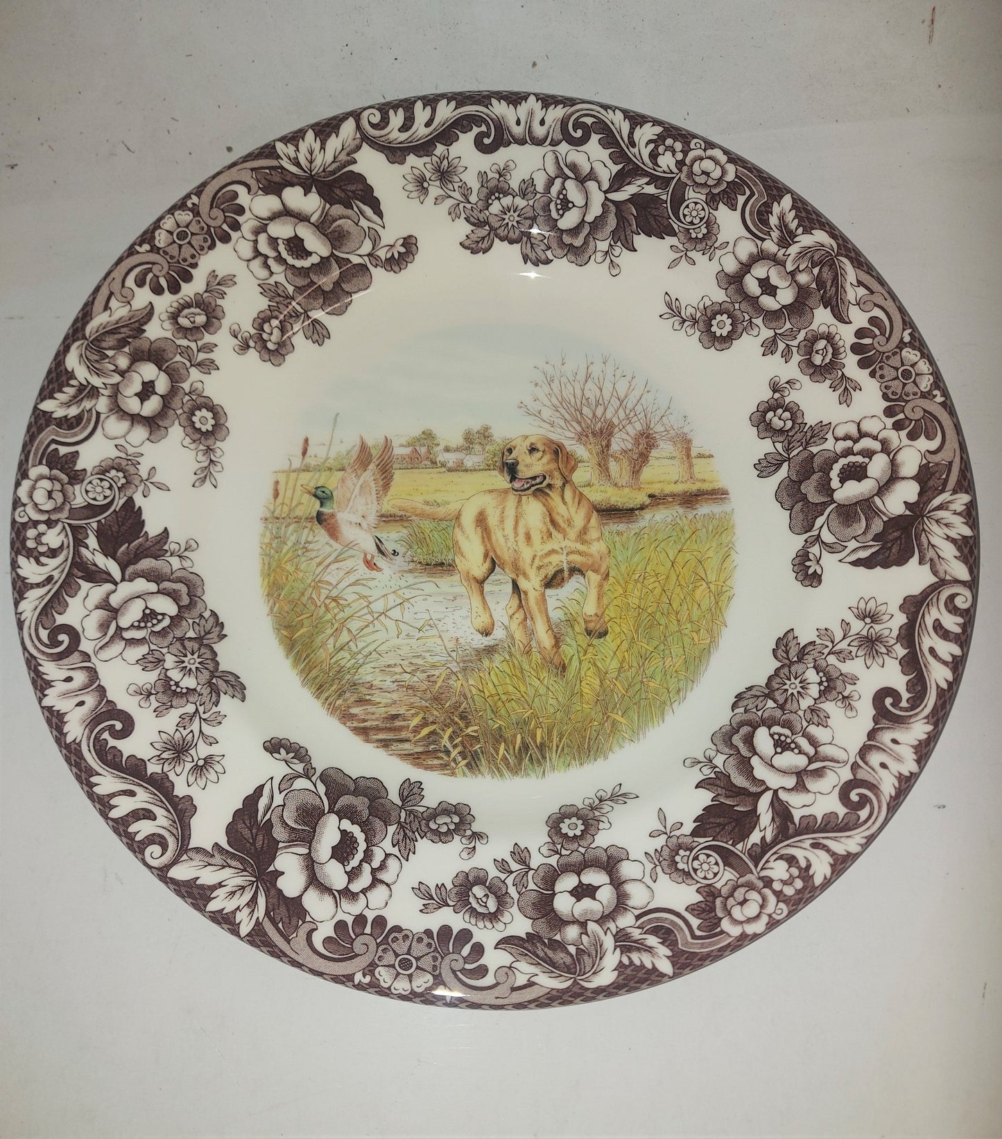 Spode Woodland Dinner Plate Yellow Lab Retriever - Shoppedeals
