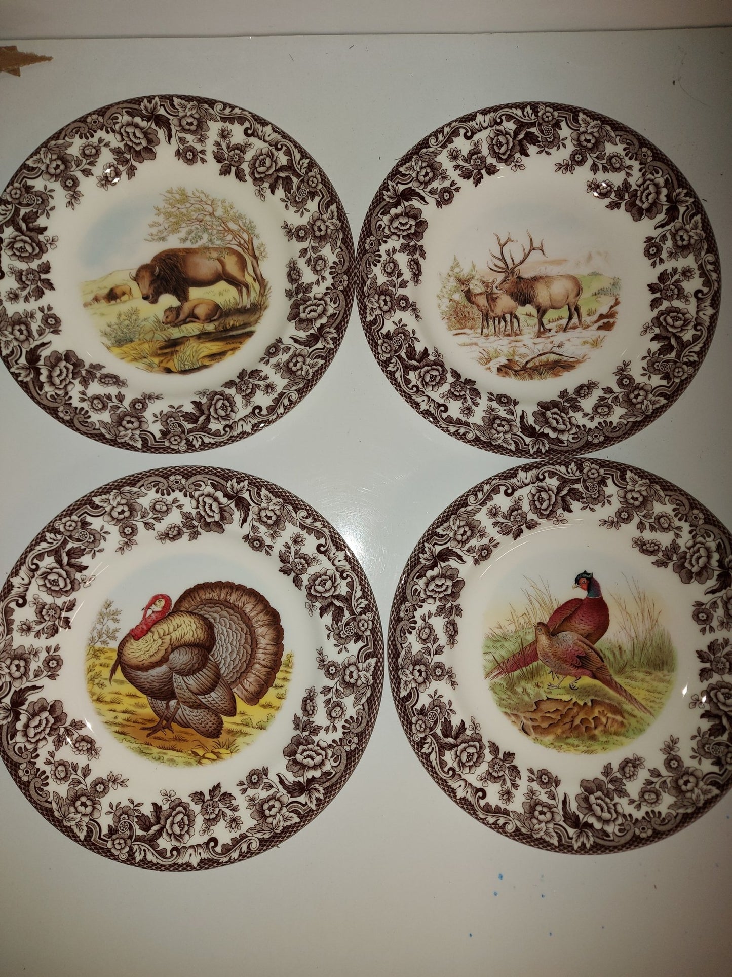 Spode Woodland Salad Plates Set of 4- includes Turkey - Shoppedeals