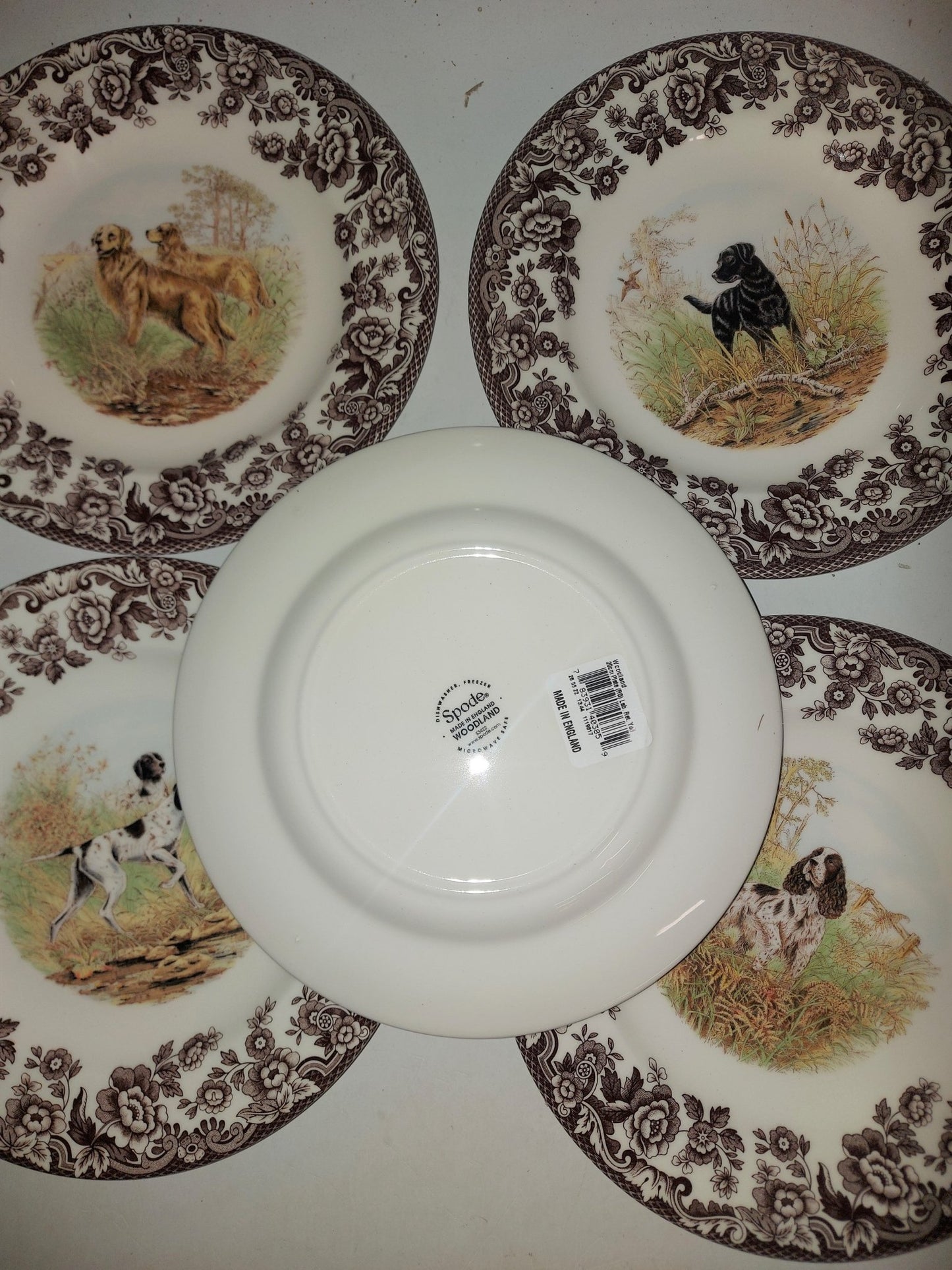 Spode Woodland Salad Plates Set of 5 all dogs- Price Cut - Shoppedeals