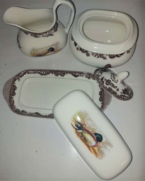 Spode Woodland set includes Covered Butter +Covered Sugar and creamer- - Shoppedeals