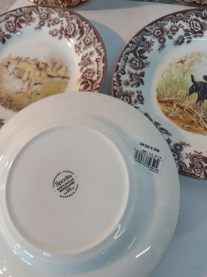 Spode Woodland Salad Plates Set of 6 all dogs