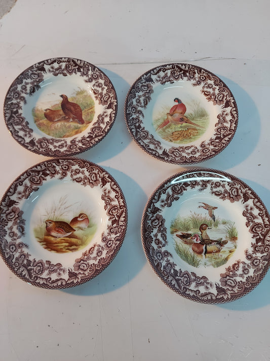 Spode Woodland Canope plates- set of 4 x 4 birds