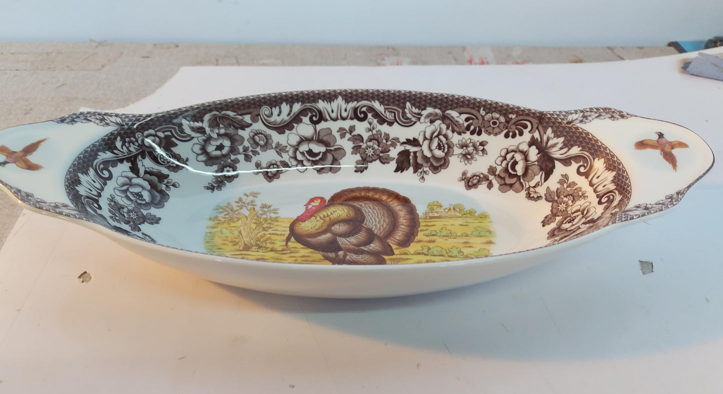 Spode Woodland Bread Tray 15.25 Inch, Turkey