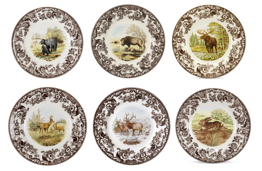 Spode Woodland 6 pk dinners- 6 different designs animals