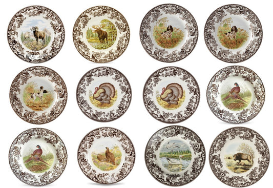 Spode Woodland Set Of 12 Dinner Plates-  style 3677
