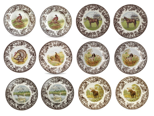 Spode Woodland Set Of 12 Dinner Plates-3694