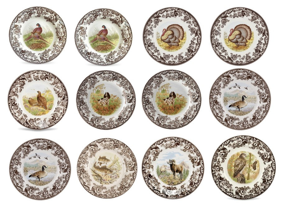 Spode Woodland Set Of 12 SALAD Plates- style 3695