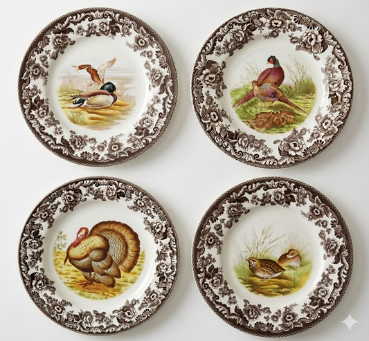 Spode Woodland 4 pk luncheon plates 4 deswigns3696