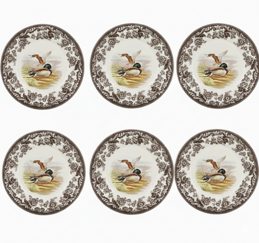Spode Woodland 6 pk luncheon plates All Mallards 3697