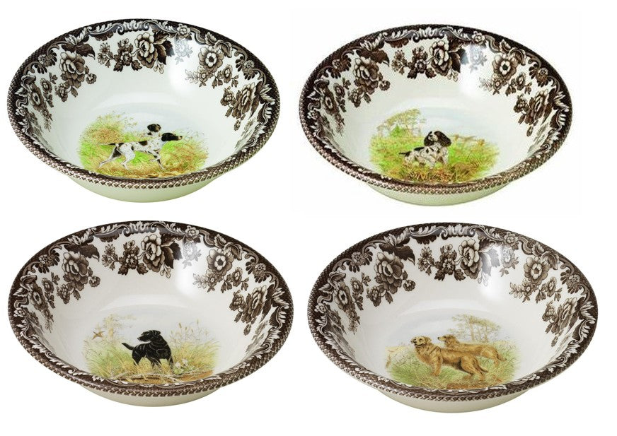 Spode Woodland Ascot Set of 4 Bowls all DOGS 3714