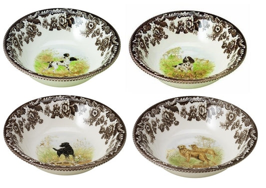 Spode Woodland Ascot Set of 4 Bowls all DOGS 3714