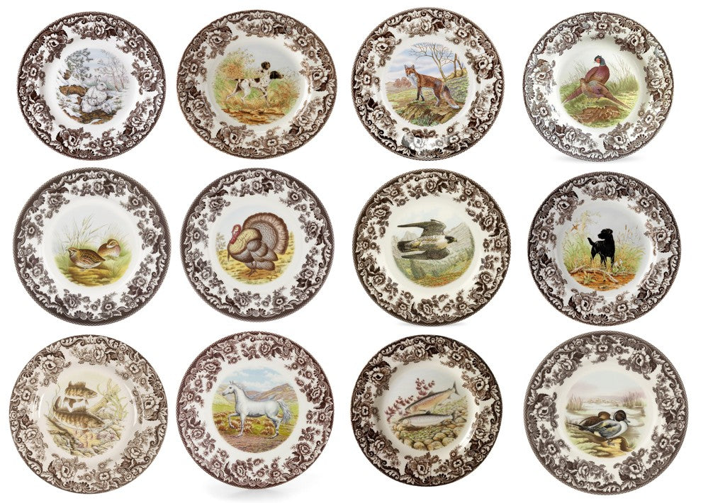 Spode Woodland Set Of 12 Salad Plates 12 designs-3718