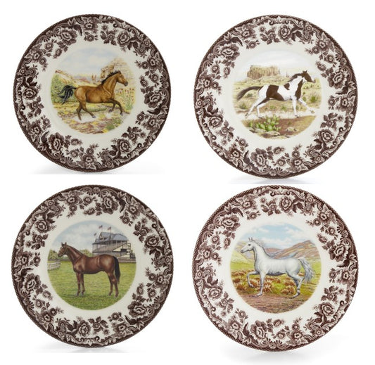 Spode Woodland4 pk dinners- 4 different horses  ---3722---ltd quan
