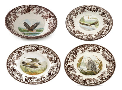 Spode Woodland Ascot Set of 4 Bowls BIRDS of prey 2 eagles---3732--- LTD Quantities
