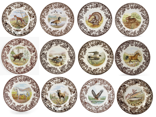Spode Woodland Set Of 12 Salad Plates 12 designs 3757