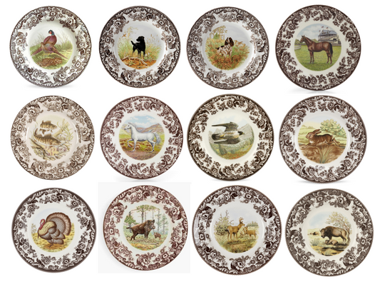 Spode Woodland Set Of 12 Dinner Plates 12 designs-3762