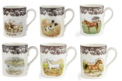Spode Woodland Jumbo Mug set of 6- unique  Designs # 2601