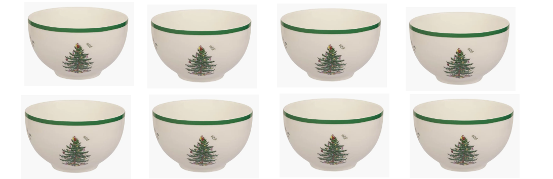 Spode Christmas Tree set of 8 rice bowls ---7004