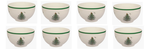 Spode Christmas Tree set of 8 rice bowls ---7004