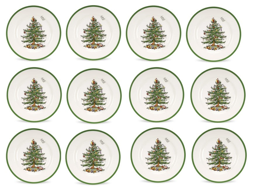 Spode Christmas Tree Set of 12 Dinner Plates