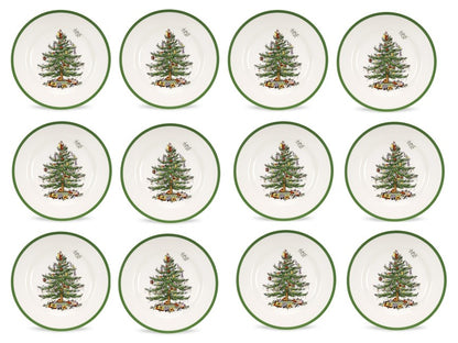 Spode Christmas Tree Set of 12 Dinner Plates